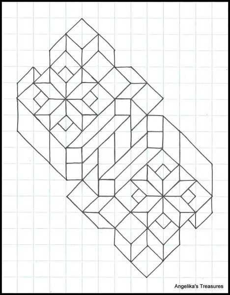 Узоры по клеточкам сложные объемные