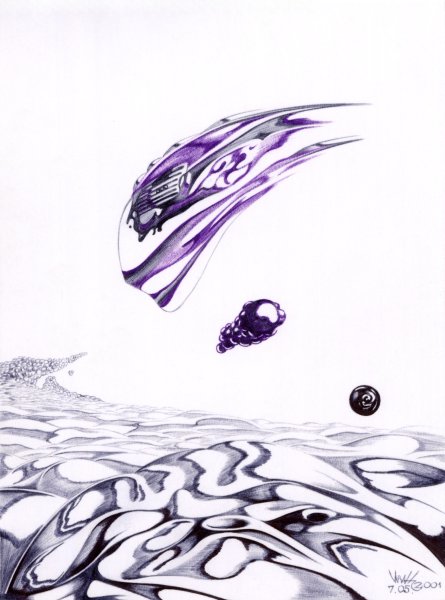 Рисунки фантастика ручкой