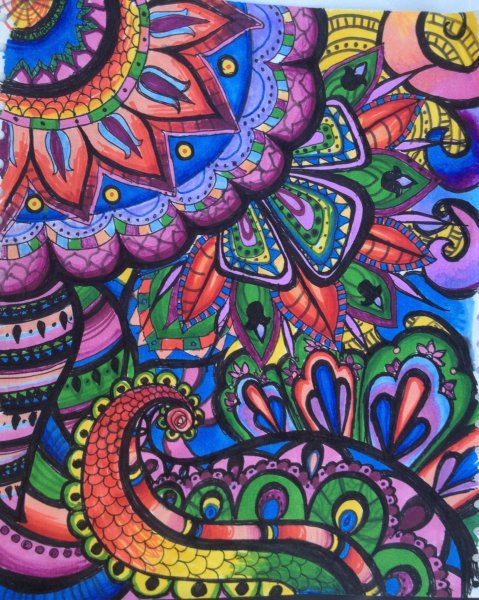 Рисование цветными ручками