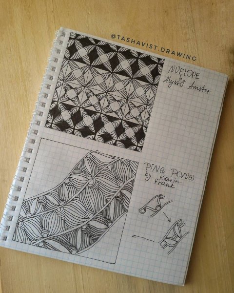 Орнамент ручкой в тетради