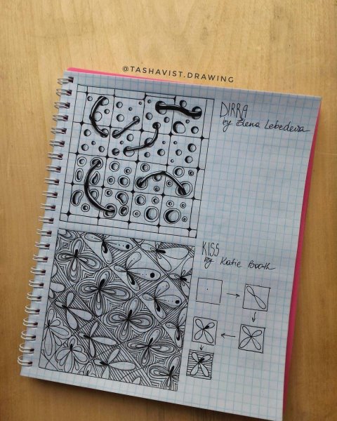 Узоры ручкой в тетради