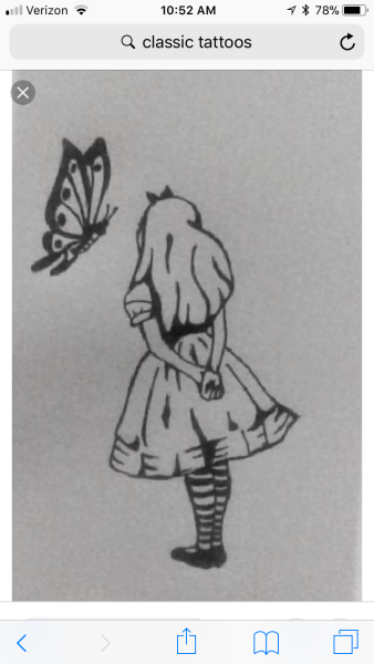Alice in Wonderland тату эскиз