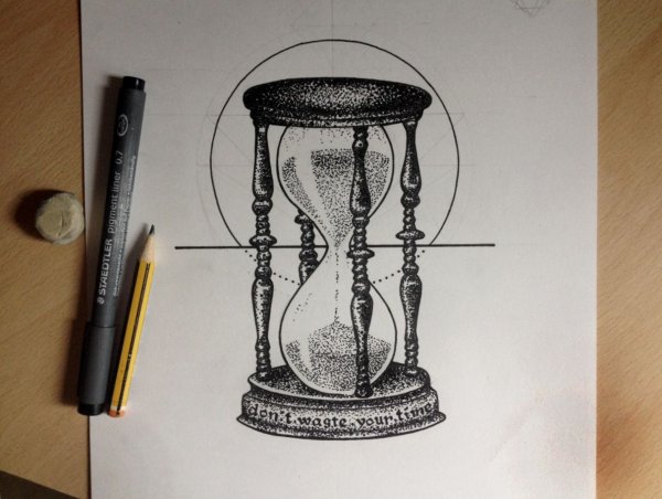 Набросок часов песочных