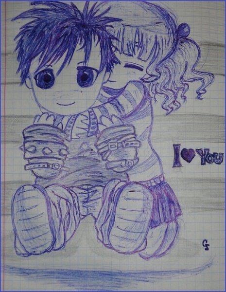 Рисунки ручкой в тетради про любовь