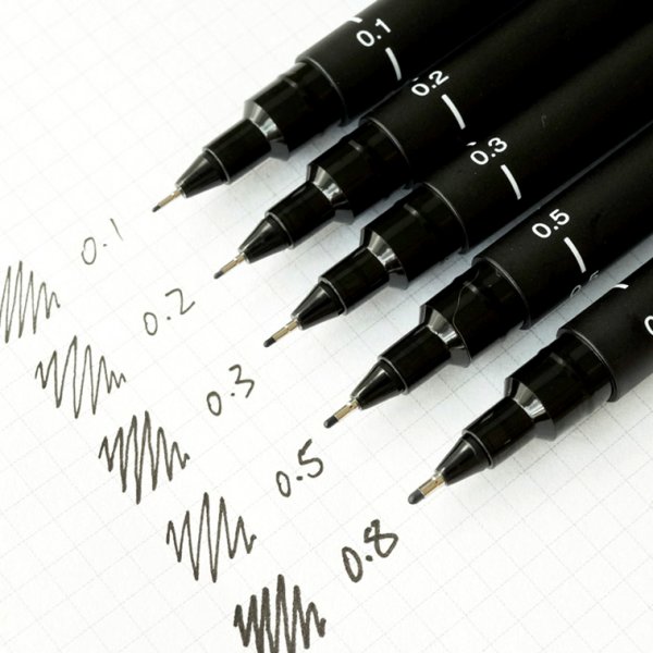 Чёрные ручки для рисования