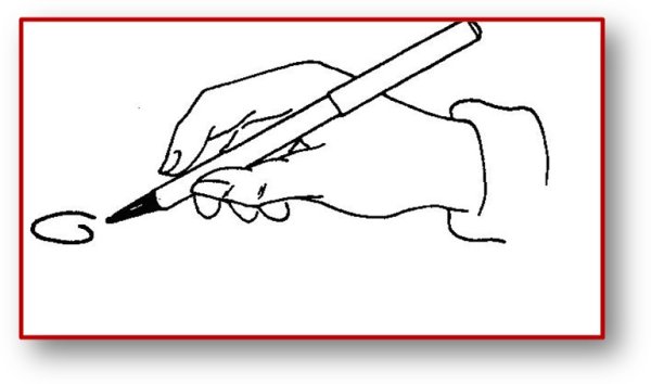 Рука с ручкой раскраска