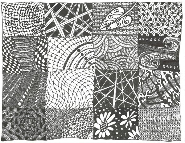 Техника Зентангл узоры