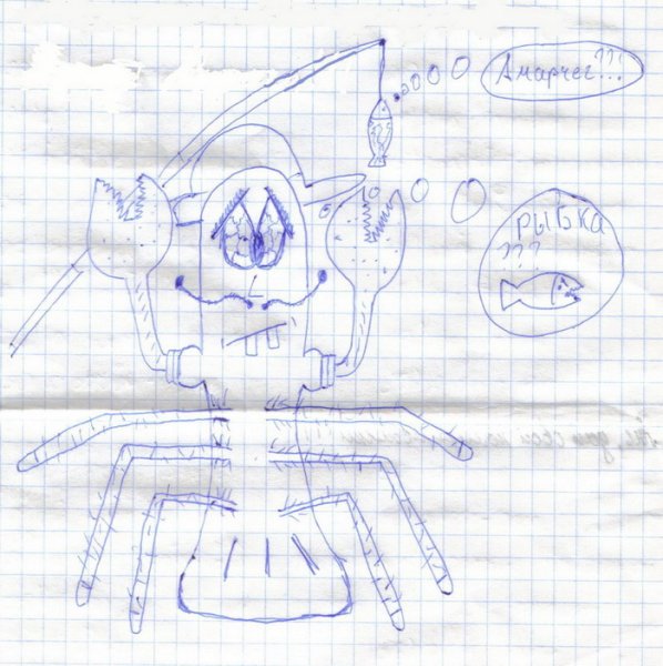 Рисунки ручкой в тетради в клетку