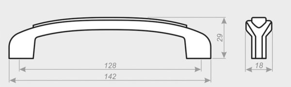 Ручка мебельная с9 (128мм) Старая бронза