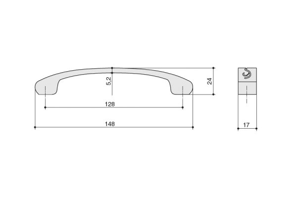 Ручка скоба Ferron Genuac хром 128 мм