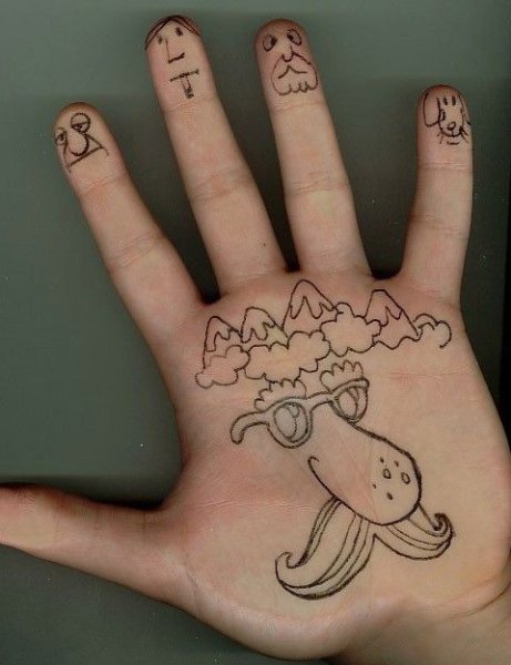 Рисуночки на руках ручкой