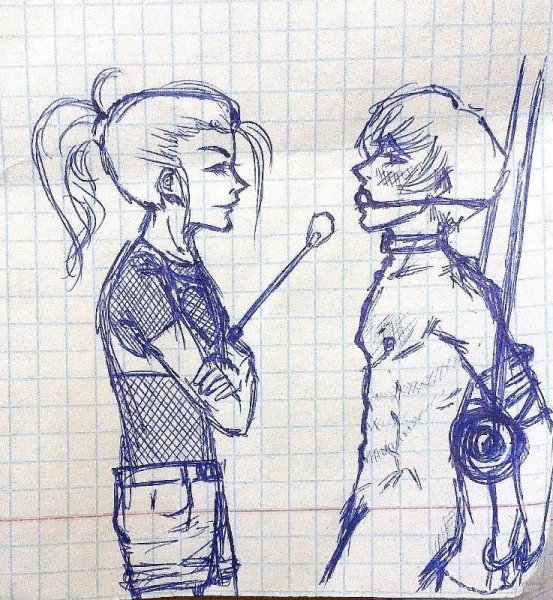 Зарисовки ручкой в тетради