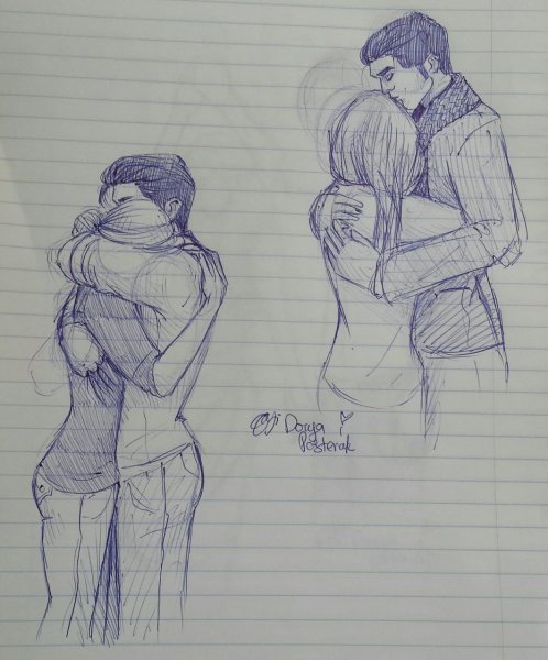 Рисунки для срисовки парень и девушка