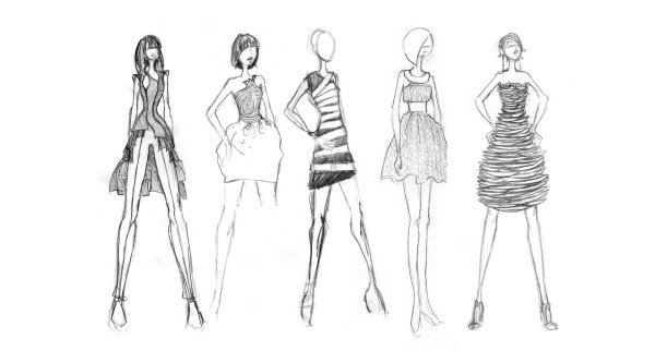 Зарисовки моделей в купальниках