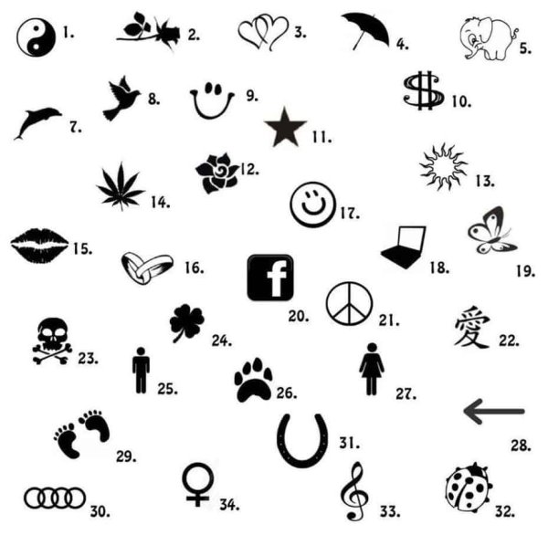 Маленькие рисунки для тату