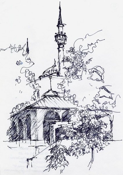 Архитектурные зарисовки тушью