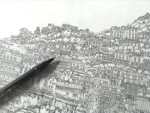 Архитектура черной ручкой