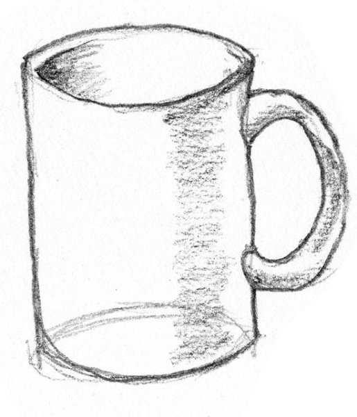 Рисунок кружки карандашом