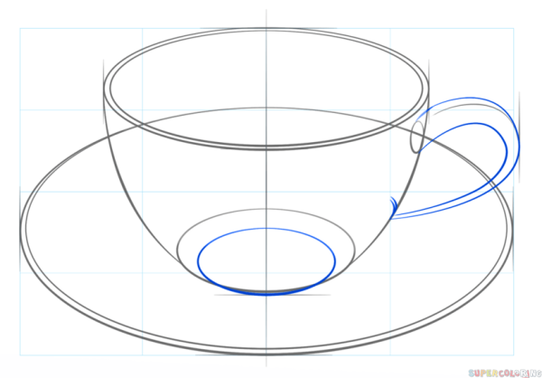 Рисование чашка с блюдцем