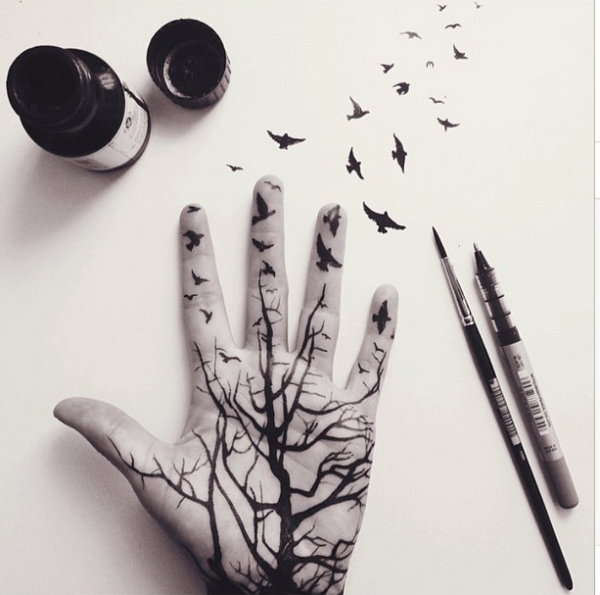 Тату гелевыми ручками