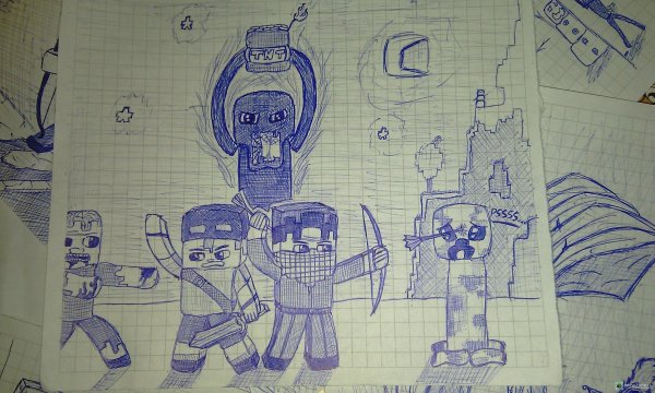 Рисунки майнкрафт ручкой