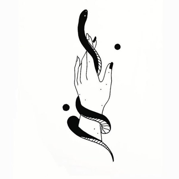 Тату змея эскиз Минимализм