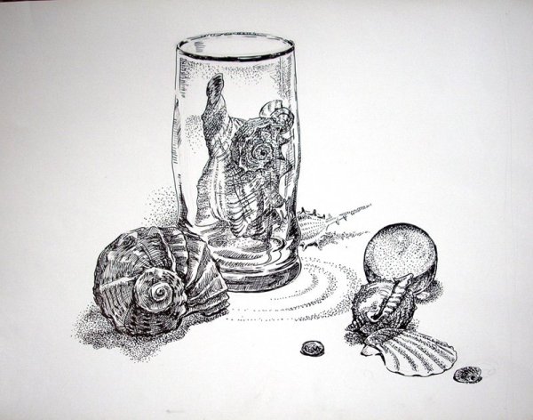 Новогодний натюрморт в графике