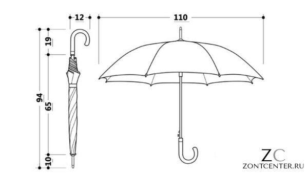 Fr306/3 11637 трость зигзаг зонт