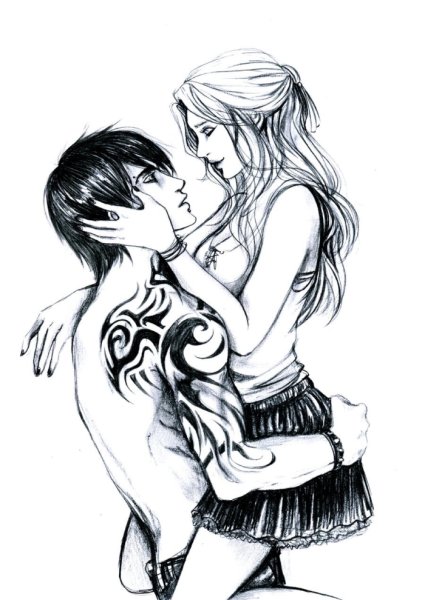 Картинки для срисовки парень и девушка