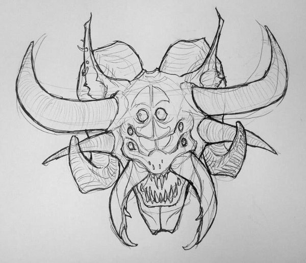 Демон рисунок карандашом