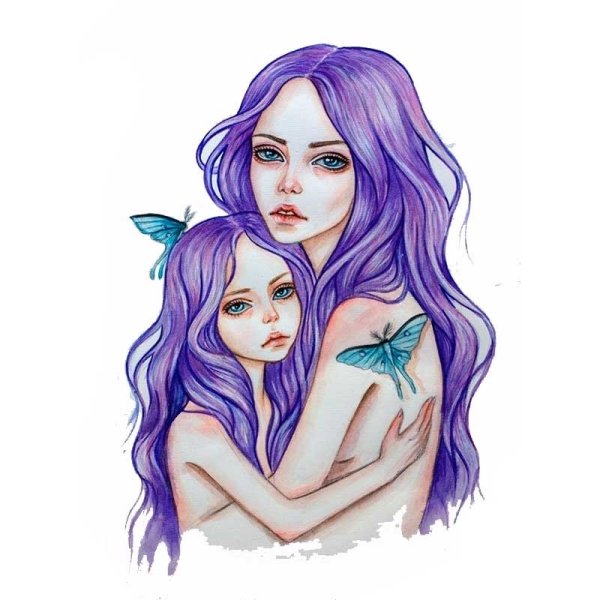 Две девушки арт легкий