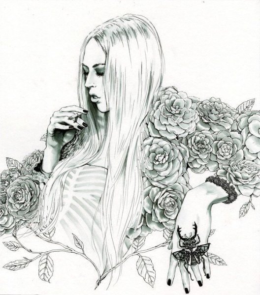 Красивые рисунки девушек ручкой