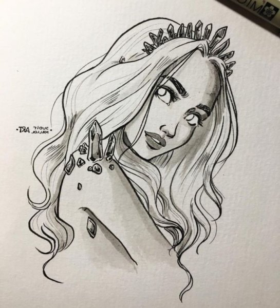 Рисунки девушек карандашом в стиле арт