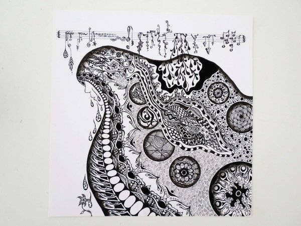 Космос в технике Зентангл