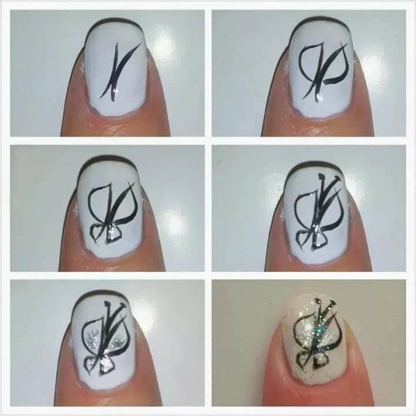 Пошаговые узоры на ногтях