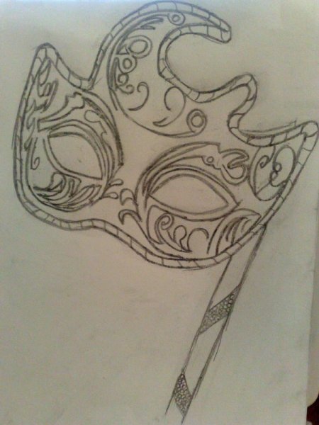 Маски маскарадные на бумаге листе