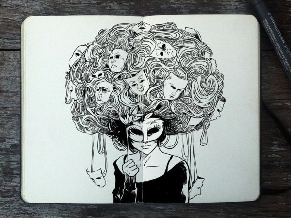 Стили рисования черной ручкой