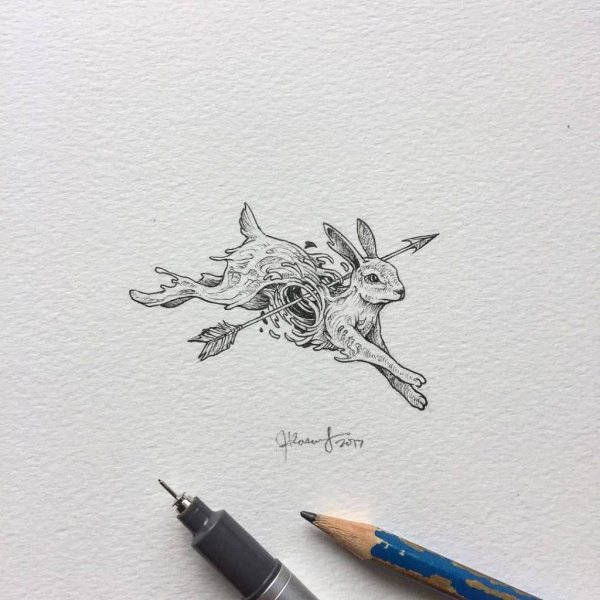 Легкие скетчи ручкой