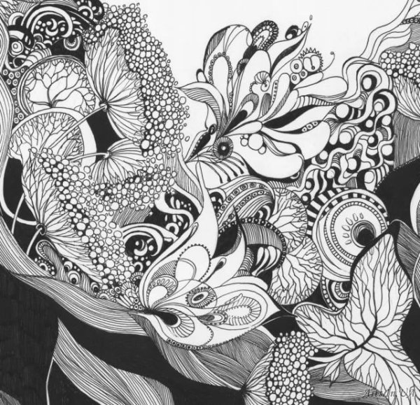 Зентангл подсолнух