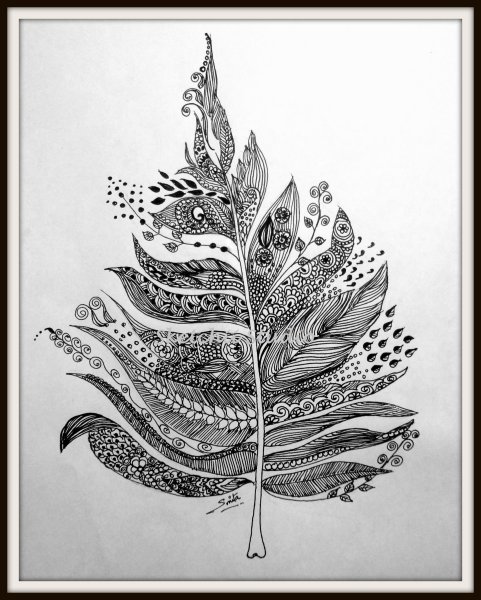 Зарисовки деревьев линером