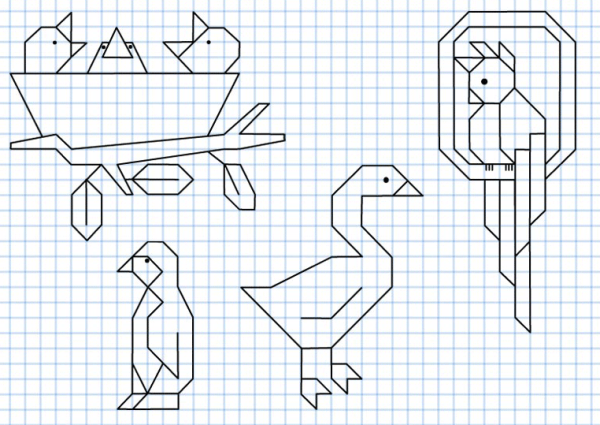 Фигуры животных по клеточкам