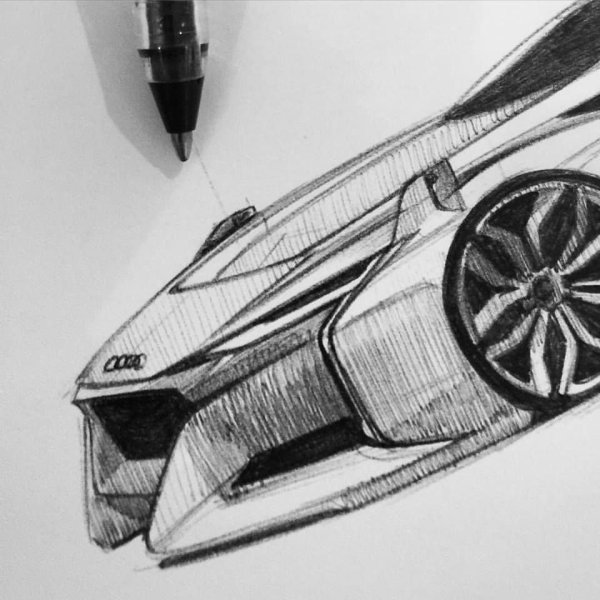 Наброски машин ручкой