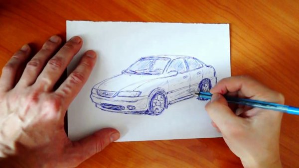 Рисование несложные машины ручкой