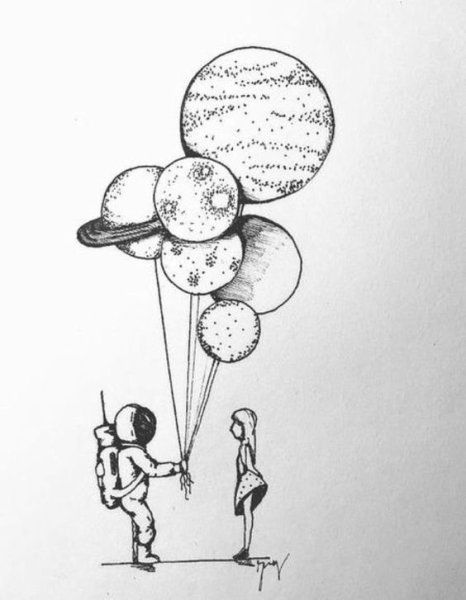 Шар карандашом с тенью