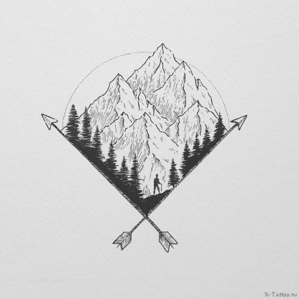 Горы тату эскизы