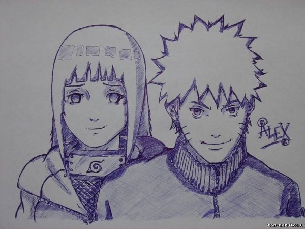 Рисунки аниме Наруто Хината