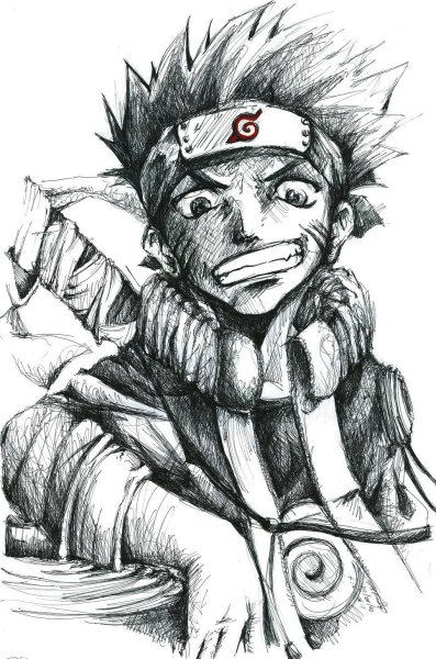 Арт из Наруто карандашом