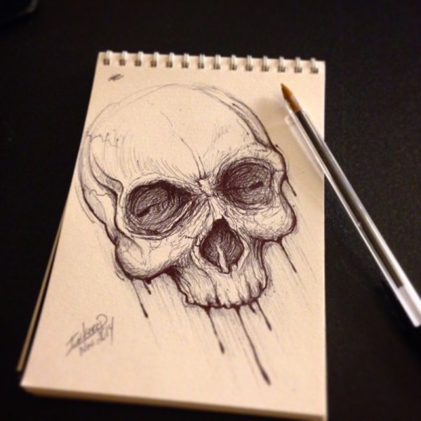 Скетчбук с черепом