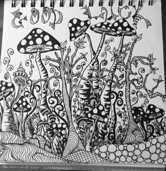 Зентангл мухомор