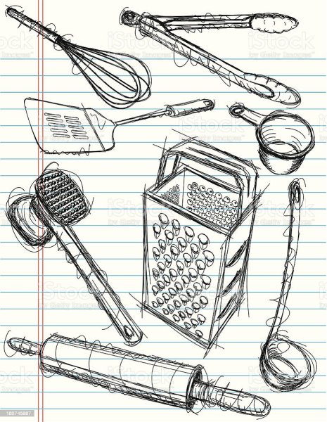 Зарисовки бытовых предметов